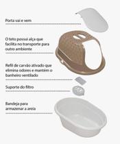 Banheiro Para Gatos Cat Toalete Furacão Pet Caixa De Areia Fechada Com Filtro - MARROM