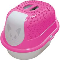 Banheiro Para Gatos Cat Toalete Furacão Pet Caixa De Areia Fechada Com Filtro - ROSA