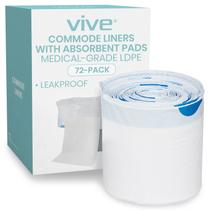 Banheiro portátil Commode Liners Vive com almofadas absorventes, pacote com 72
