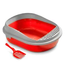 Banheiro Sanitário Com Pá Higiênica Bandeja Prática Resistente Borda Limpa Patinhas Banheiro Sanitário Com Pá Higiênica Bandeja Prática Resistente Borda Limpa Patinhas
