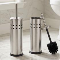 Banheiro Sofisticado Kit 2pçs Escova Sanitária Com Suporte Inox Mimo Style Prata Para Vaso Sanitário Banheiro Sofisticado Kit 2pçs Escova Sanitária Com Suporte Inox Mimo Style Prata Para Vaso Sanitário