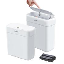 Banheiro Trash Can Funest, 2 unidades, com tampa, 12L e 10L, branca