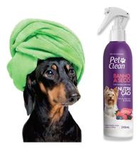 Banho A Seco Pet Clean Spray Maciez Hidratação Nutrição 240m Banho A Seco Pet Clean Spray Maciez Hidratação Nutrição 240m