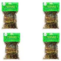 Banho De 7 Ervas Abertura de Caminhos Proteção Espiritual Limpeza Purificação Descarrego Kit 4 Und