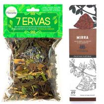 Banho De 7 Ervas Incenso Nirvana Mirra Natural Kit Proteção