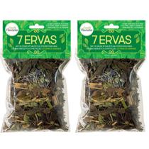 Banho de 7 Ervas Proteção Descarrego Limpeza Abrir Caminhos Autoestima Kit 2 Und