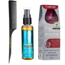 Banho de Brilho Marsala + Óleo de Argan + Pente Lilabella Banho de Brilho Marsala + Óleo de Argan + Pente Lilabella