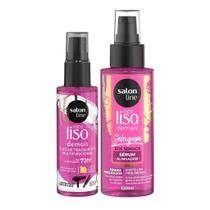 Banho de Brilho: Óleo de Trat. 60ml e Óleo Sérum Selagem dos Sonhos Meu Liso Salon Line