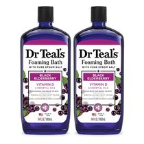 Banho de Espuma Dr. Teal's Black Elderberry com Vitamina D - Pacote com 2 (1L cada)