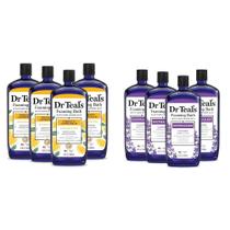 Banho de espuma Dr. Teal's com sal de Epsom, prebiótico, erva-cidreira e óleos essenciais de lavanda, 1 litro (pacote com 4)