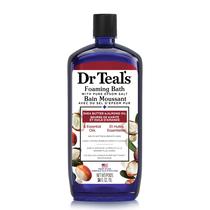 Banho de espuma Dr. Teal's com sal de Epsom puro, manteiga de karité e amêndoa