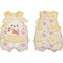 Banho de Sol Bebê Menina Bordado Estampado Amarelo Upi Uli