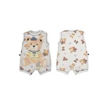 Banho De Sol Bebê Menino Suedine Estampado Ursinhos Upi Uli