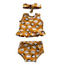 Banho de sol infantil feminino kit 3 peças - marca guube