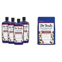Banho espumante e sal Soak Dr. Teal's Pure Epsom Salt 1L e 1,36 kg