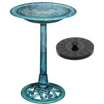 Banho para Pássaros Externo VECELO 71 cm Fonte Solar Bronze Vintage