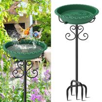 Banho para Pássaros para Área Externa ODSNANIE, 102 cm, estilo vintage, com pedestal, comedouro e banho para pássaros para jardim, pátio e quintal, bacia plástica removível para decoração externa, base de 5 hastes e fácil de limpar (verde) Banho para Pássaros para Área Externa ODSNANIE, 102 cm, estilo vintage, com pedestal, comedouro e banho para pássaros para jardim, pátio e quintal, bacia plástica removível para decoração externa, base de 5 hastes e fácil de limpar (verde)