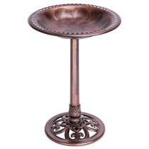 Banho para pássaros VIVOHOME Poliresina de estilo antigo 71 cm de altura, bronze