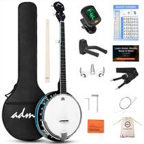Banjo ADM de 5 cordas em tamanho real com cabeça de tambor Resonator Remo Banjo ADM de 5 cordas em tamanho real com cabeça de tambor Resonator Remo