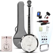 Banjo AKLOT em tamanho real de 5 cordas com cabeça Remo 38" com kit Banjo AKLOT em tamanho real de 5 cordas com cabeça Remo 38" com kit