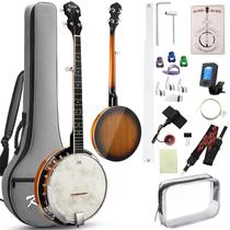 Banjo Kmise 5 String Beginner de 38 polegadas com conjunto de acessórios