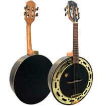Banjo Marquês Eletroacústico BAJ-224BKSEL Preto e Dourado