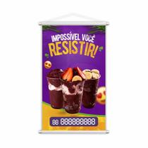 Banner Açaí No Copo Complementos Tele 80X50Cm Banner Açaí No Copo Complementos Tele 80X50Cm