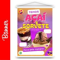 Banner Açaí Placas Iguassu para Pendurar, Divulgar e Vender - Perfeito para Uso Interno e Externo Banner Açaí Placas Iguassu para Pendurar, Divulgar e Vender - Perfeito para Uso Interno e Externo