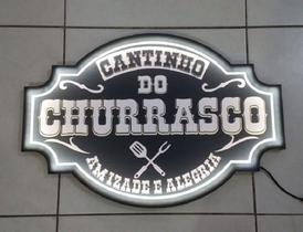 Banner adesivado com led 43 x 63 cantinho do churrasco - Girassol
