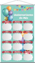 Banner Aniversariante do Mês Pedagógico Escolar 50x80