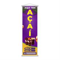Banner Aqui Tem Açaí Preço Tamanhos Tele 100X30Cm
