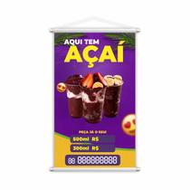 Banner Aqui Tem Açaí Preço Tamanhos Tele Entrega 80x50cm