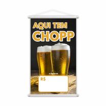 Banner Aqui Tem Chopp Preço Fundo Branco Lona 60x40cm