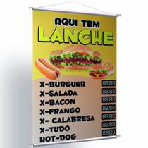 Banner Aqui Tem Lanche Tabela De Produtos Preço Editável