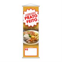 Banner Aqui Tem Prato Feito Restaurante Preço 100x30cm Banner Aqui Tem Prato Feito Restaurante Preço 100x30cm