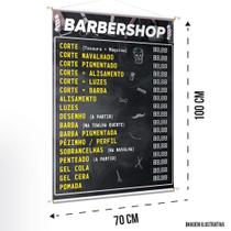 Banner Barbershop Lista De Serviços Lona Em Alta Qualidade - Shop G Artes