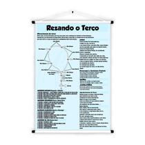 Banner Bíblico Religioso Catequese Rezando o Terço - 85x60cm