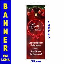 Banner Black Boas Festas 1mx35cm Em Lona Com Bastão E Cordinha