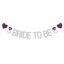Banner Bride to Be com anel de diamante Silver Glitter