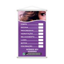 Banner Cabeleireiro Salão De Beleza Tratamentos 80X50Cm