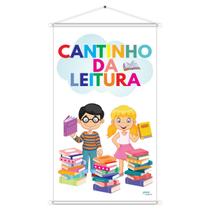 Banner Cantinho da Leitura Educativo Pedagógico Escolar Didático 60cm x100cm Impressão Digital Lona 440g