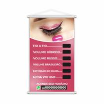 Banner Cílios Procedimentos Preço Salão Contato 80x50cm Banner Cílios Procedimentos Preço Salão Contato 80x50cm