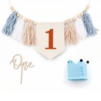 Banner COLFULINE Guirlanda de Tassel Azul para 1º Aniversário Banner COLFULINE Guirlanda de Tassel Azul para 1º Aniversário