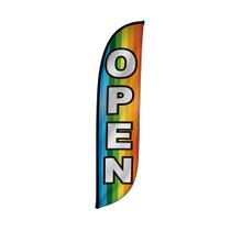 Banner com bandeira de penas LookOurWay, arco-íris aberto de 3,7 m de altura Banner com bandeira de penas LookOurWay, arco-íris aberto de 3,7 m de altura