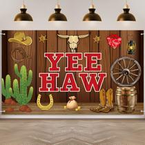Banner com pano de fundo Bumqviy Western Yee Haw Party 185x110cm