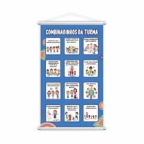 Banner Combinadinhos da Turma Pedagógico Escolar 80x50cm Banner Combinadinhos da Turma Pedagógico Escolar 80x50cm