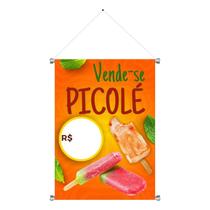 Banner Completo Vende-se Picole 60x40cm Completo Lona 440g
