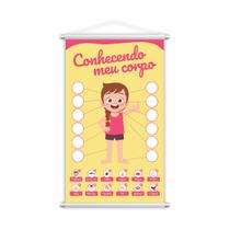 Banner Conhecendo Meu Corpo Menina Pedagógico 60x40cm