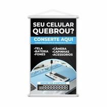 Banner Conserto Reparos de Celulares Número Contato 60x40cm