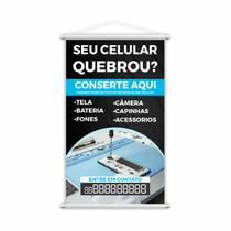 Banner Conserto Reparos de Celulares Número Contato 80x50cm